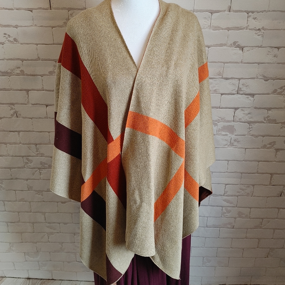 Talbot's Ruana Striped shrug wrap